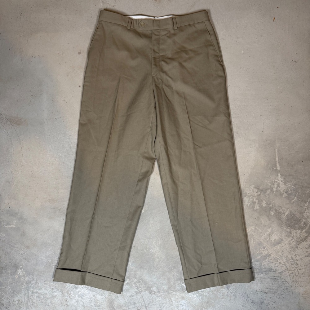 Polo University Ralph Lauren Super 100s Wool Trousers Tan Cuffed 33x28 Canada